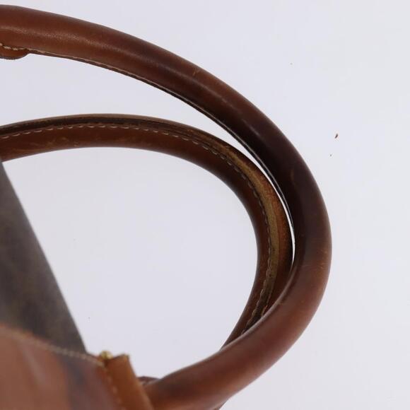 CELINE Macadam Canvas Boston Bag Pvc Leather Brown Gold - Picture 8 of 12